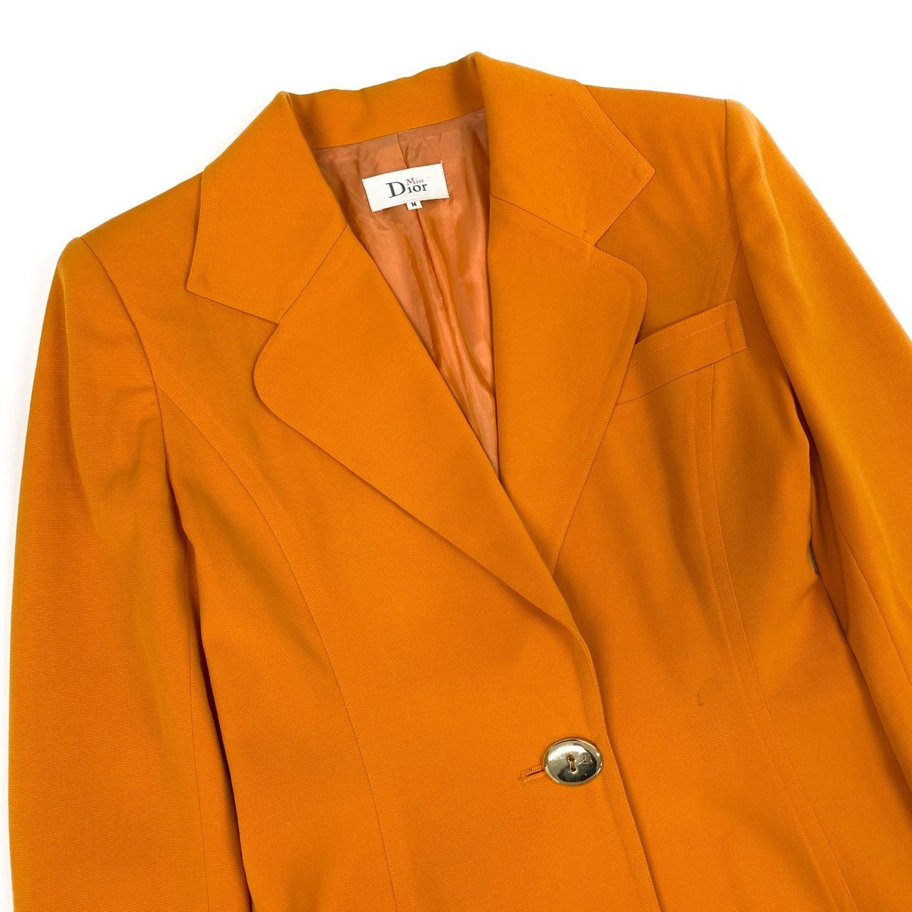 Dior Miss Terra Jacket Blazer Gold Button M Orange — view 4