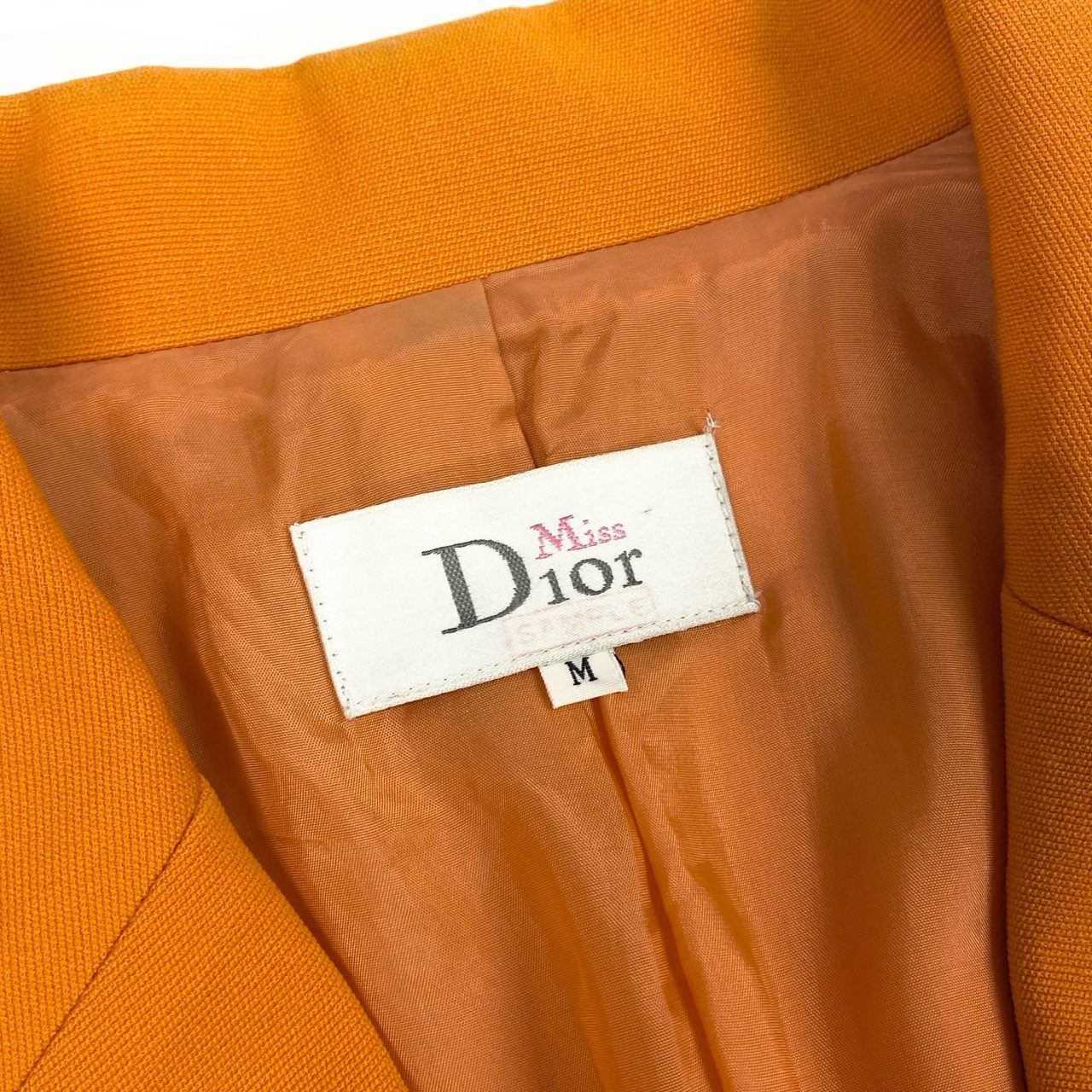 Dior Miss Terra Jacket Blazer Gold Button M Orange — view 9