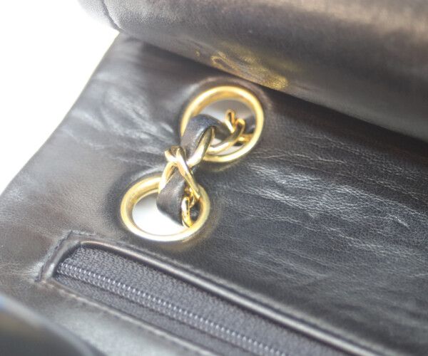 Chanel Black Lamb Gold Double Flap Quilted 23 — view 8
