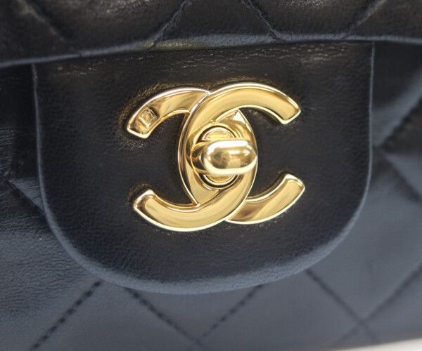 Chanel Black Lamb Gold Double Flap Quilted 23 — view 6