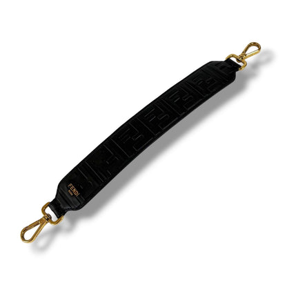 Fendi Strap Mini FF Zucca Pattern All Black Leather Shoulder — view 2