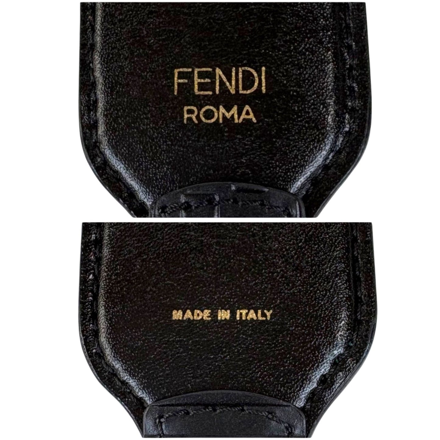 Fendi Strap Mini FF Zucca Pattern All Black Leather Shoulder — view 7