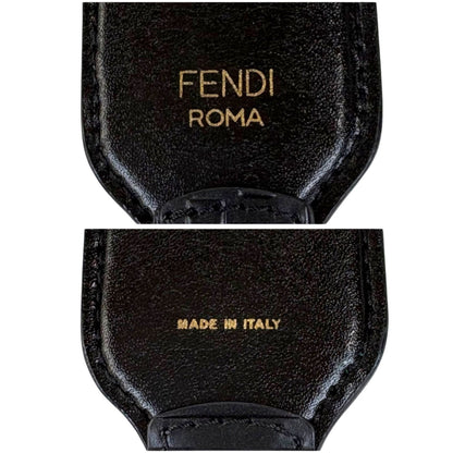Fendi Strap Mini FF Zucca Pattern All Black Leather Shoulder — view 7