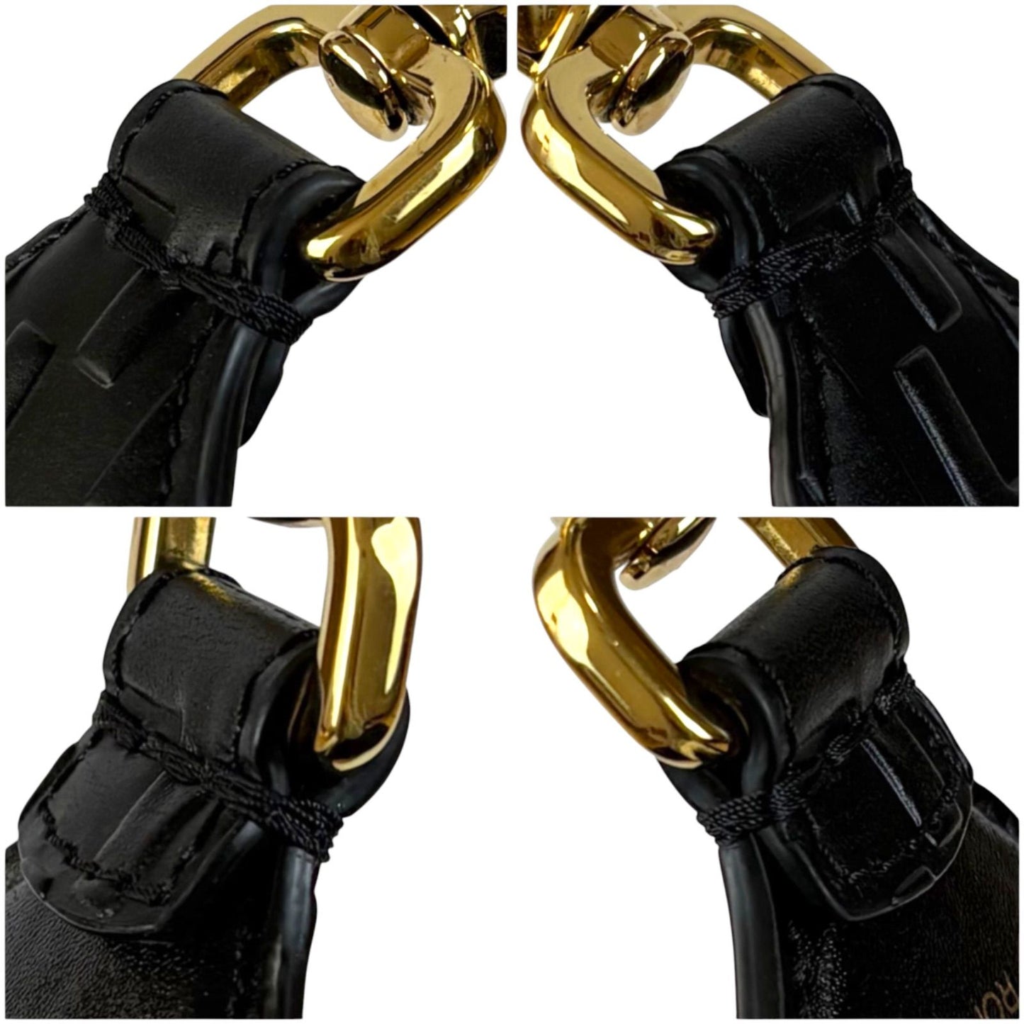 Fendi Strap Mini FF Zucca Pattern All Black Leather Shoulder — view 5