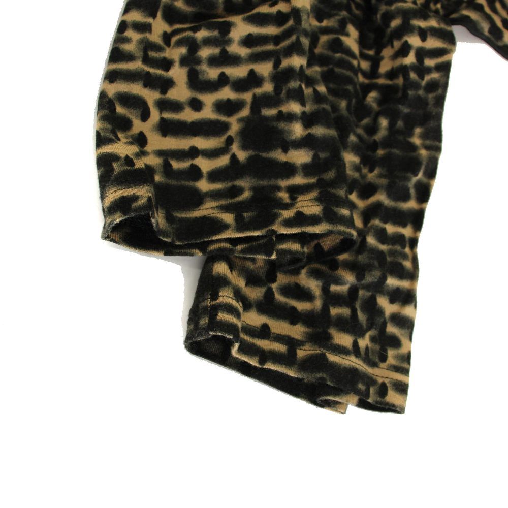 Max Mara Studio Dress Long 3/4 Sleeve All Over Pattern L Brown Black YM — view 7