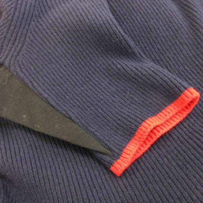 Louis Vuitton Knit Dress Wool XL Navy Red Half Sleeve Chez Blanc Pattern Border — view 7