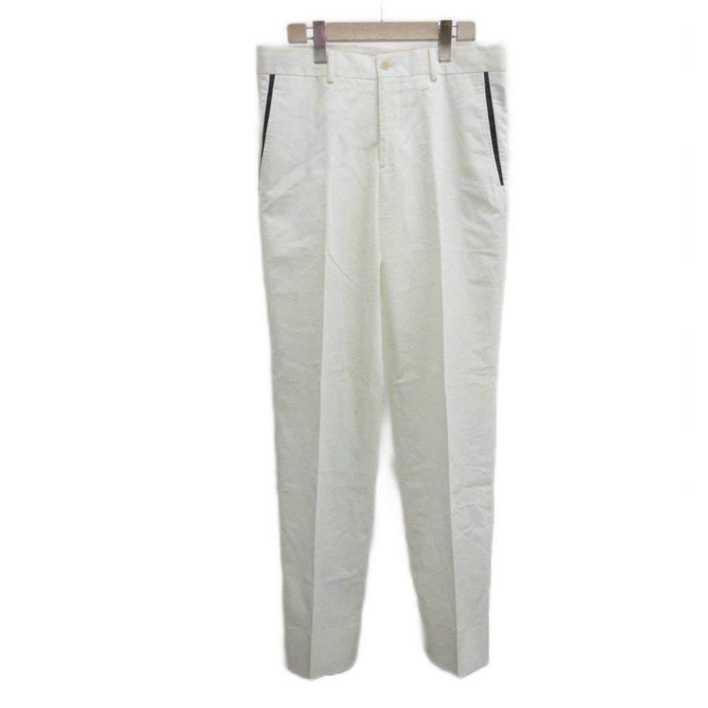 Hermes Pants Trousers 40 White Lambskin Long Pocket Contrast Full Length PP