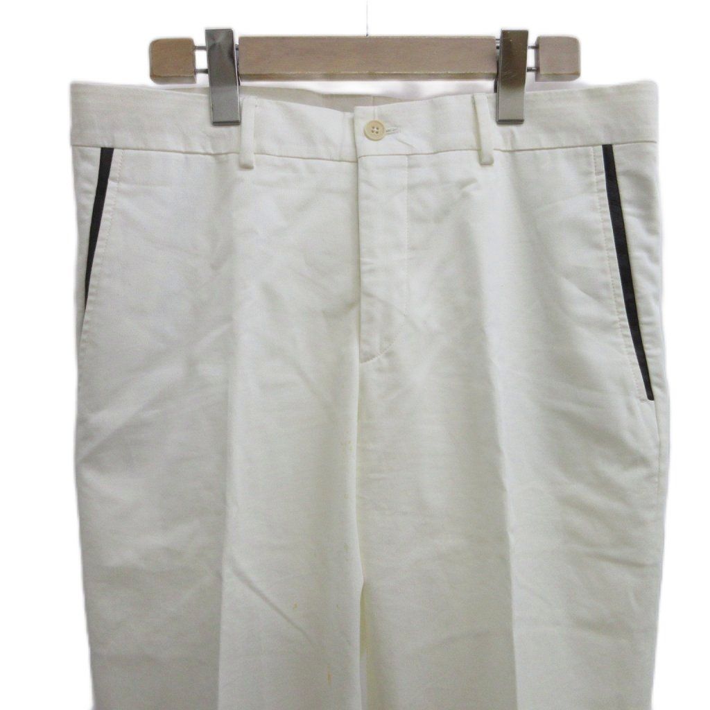 Hermes Pants Trousers 40 White Lambskin Long Pocket Contrast Full Length PP — view 3