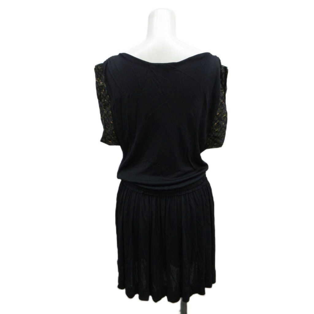 Louis Vuitton Dress XS Black Short Sleeve French Pickaxe Budle Puneck Monogram — view 2