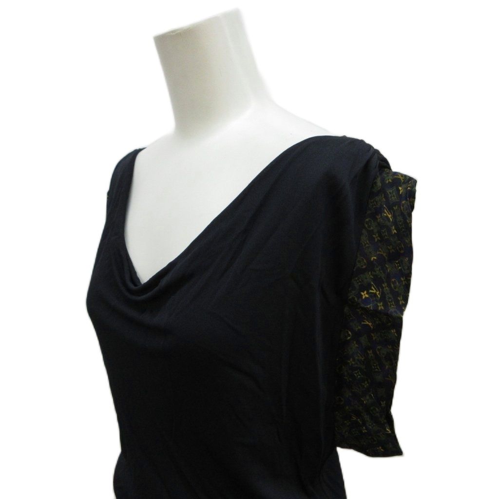 Louis Vuitton Dress XS Black Short Sleeve French Pickaxe Budle Puneck Monogram — view 4