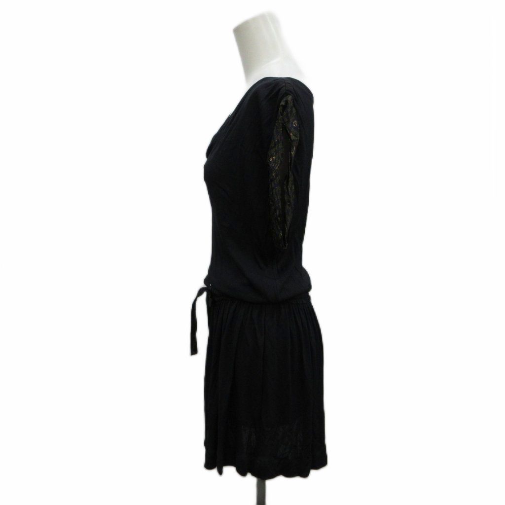 Louis Vuitton Dress XS Black Short Sleeve French Pickaxe Budle Puneck Monogram — view 3