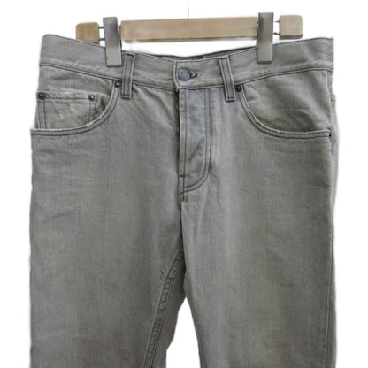 Prada Denim Jeans 29 Light Gray Straight Full Length Button Fly Distressed PP — view 3