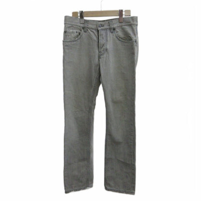 Prada Denim Jeans 29 Light Gray Straight Full Length Button Fly Distressed PP