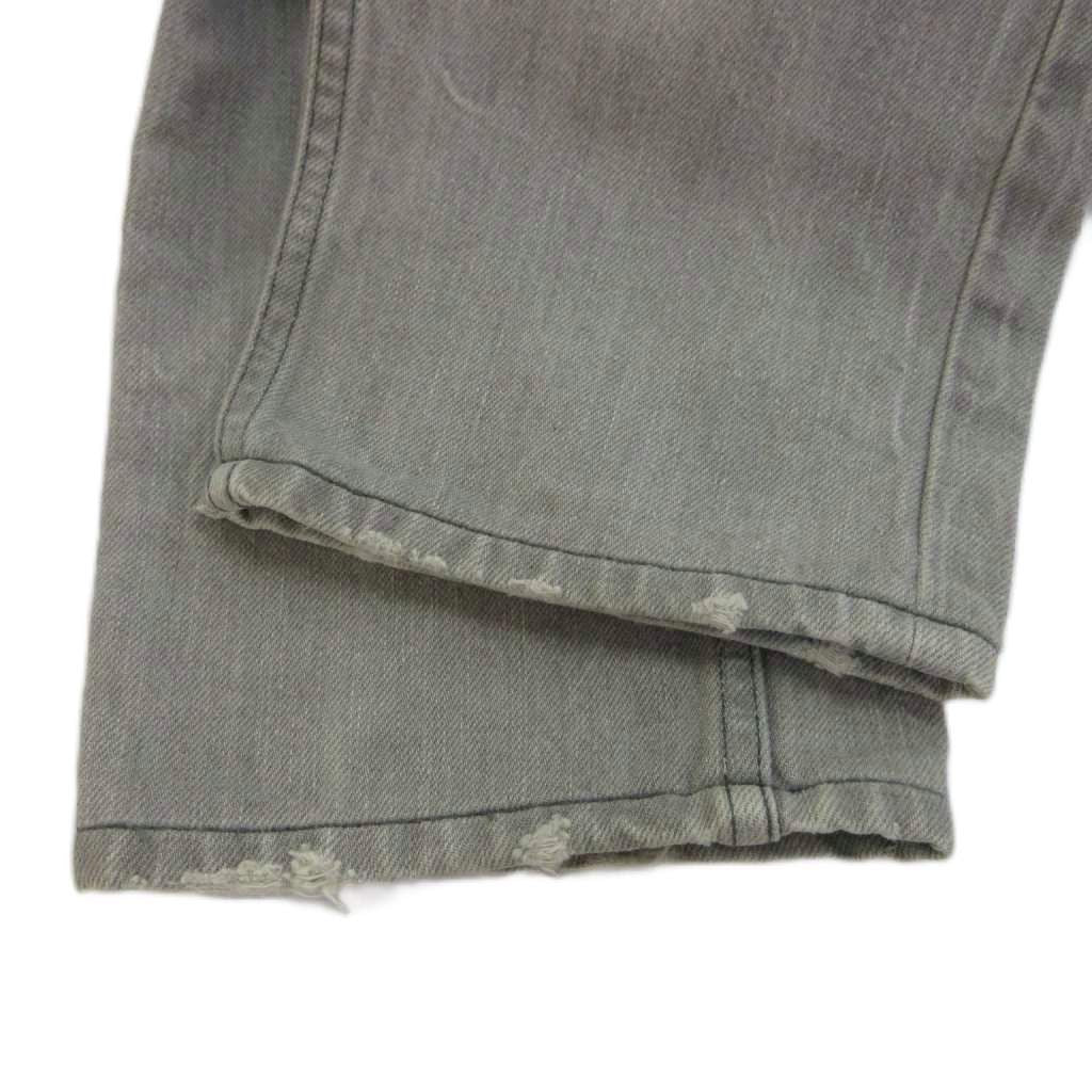 Prada Denim Jeans 29 Light Gray Straight Full Length Button Fly Distressed PP — view 6