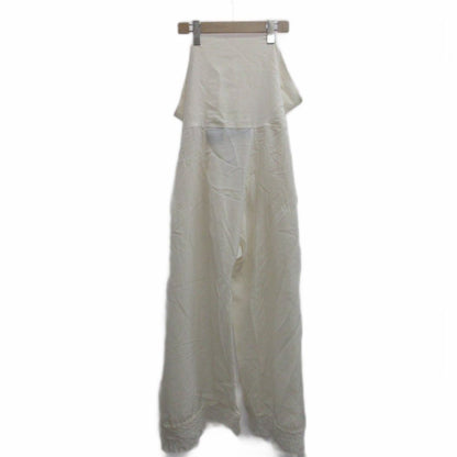 Loewe Paula s Ibiza Wide Pants Silk 34 White Hem Lace Waist Ribbon Full Length — view 2