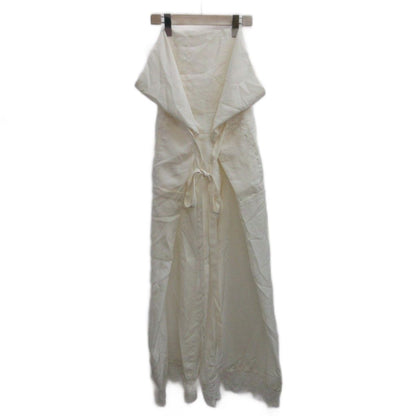 Loewe Paula s Ibiza Wide Pants Silk 34 White Hem Lace Waist Ribbon Full Length