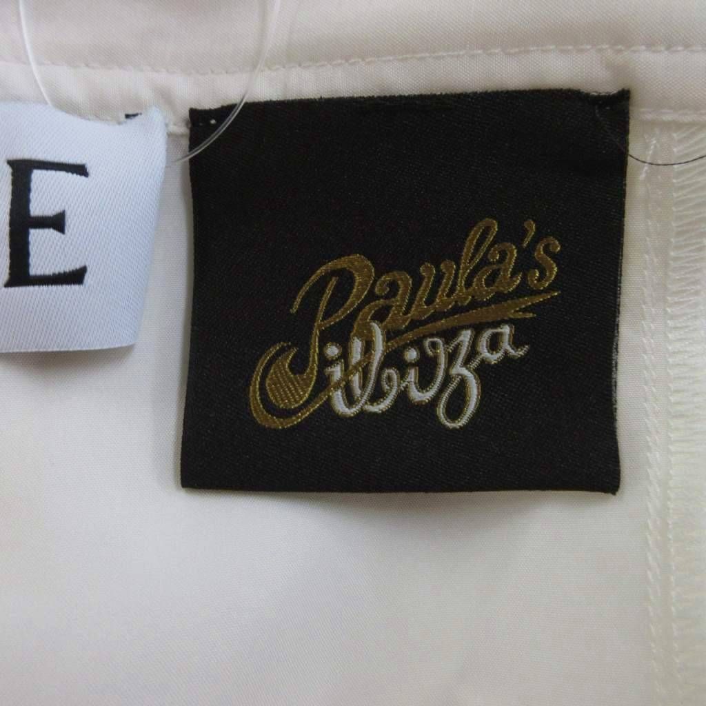 Loewe Paula s Ibiza Wide Pants Silk 34 White Hem Lace Waist Ribbon Full Length — view 4