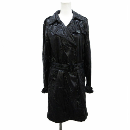 Moncler Montcles Trench Coat Nylon 0 Black Double Breasted Long Sleeve