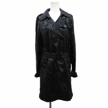 Moncler Montcles Trench Coat Nylon 0 Black Double Breasted Long Sleeve