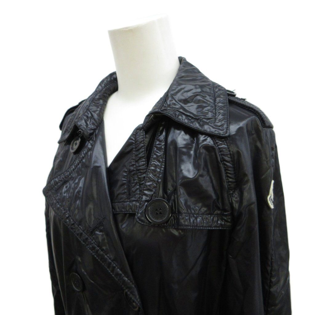 Moncler Montcles Trench Coat Nylon 0 Black Double Breasted Long Sleeve — view 4