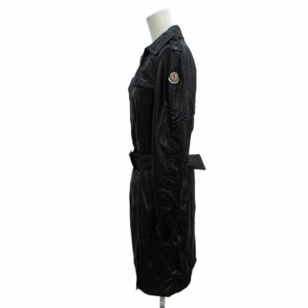 Moncler Montcles Trench Coat Nylon 0 Black Double Breasted Long Sleeve — view 3