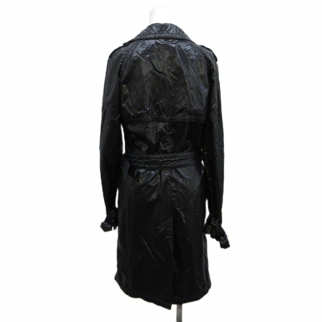 Moncler Montcles Trench Coat Nylon 0 Black Double Breasted Long Sleeve — view 2