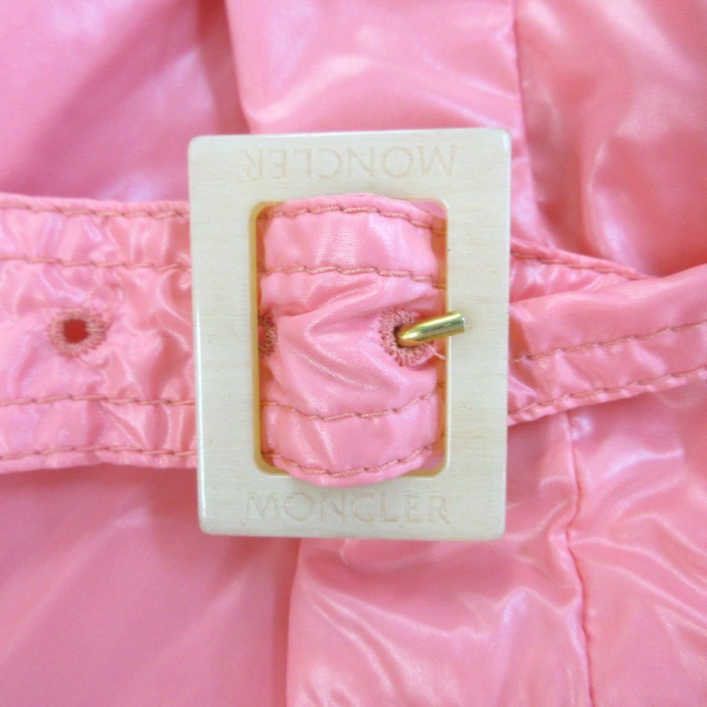 Moncler Montcles Trench Coat Nylon 00 Pink Double Breasted Long Sleeve — view 9