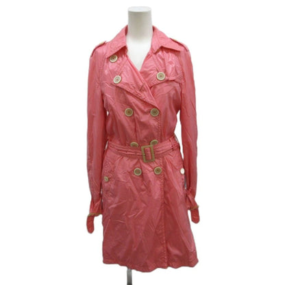 Moncler Montcles Trench Coat Nylon 00 Pink Double Breasted Long Sleeve
