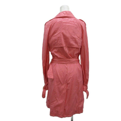 Moncler Montcles Trench Coat Nylon 00 Pink Double Breasted Long Sleeve
