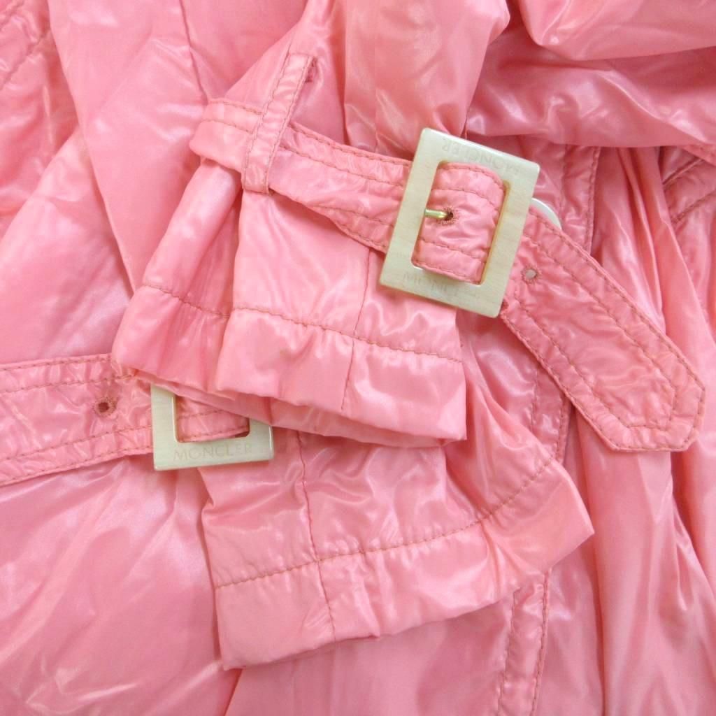 Moncler Montcles Trench Coat Nylon 00 Pink Double Breasted Long Sleeve — view 8