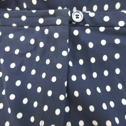 Celine Skirt Silk 40 Navy White Dot Pattern Long Length PP — view 5