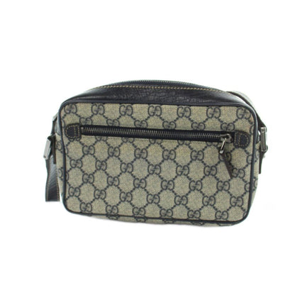 Gucci Sherry Line Shoulder Bag GG Pattern Leather Gray Navy — view 2