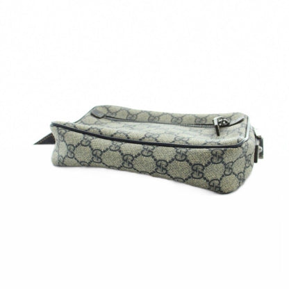 Gucci Sherry Line Shoulder Bag GG Pattern Leather Gray Navy — view 4