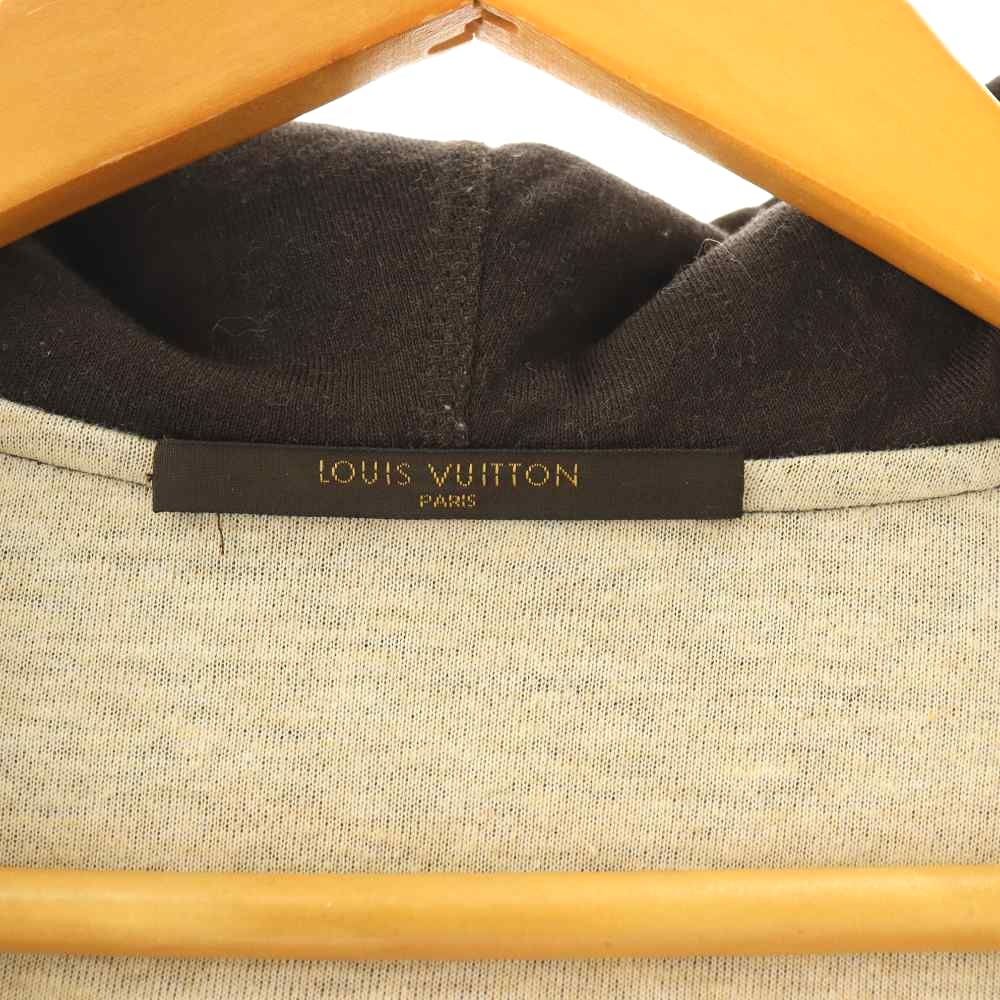 Louis Vuitton Hoodie Sweatshirt Embossed Logo Zip Up S Brown DO — view 5
