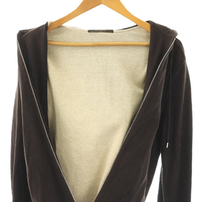 Louis Vuitton Hoodie Sweatshirt Embossed Logo Zip Up S Brown DO — view 4