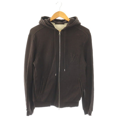 Louis Vuitton Hoodie Sweatshirt Embossed Logo Zip Up S Brown DO