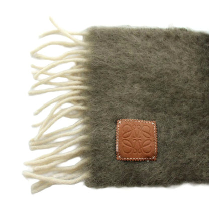Loewe Anagram Scarf Fringe Mohair Multicolor Gray Yellow Light Blue — view 4