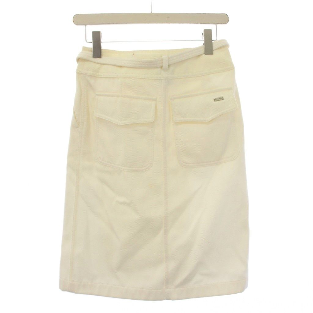 Chanel Wrap Skirt Knee Length Denim 34 White — view 2