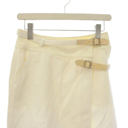Chanel Wrap Skirt Knee Length Denim 34 White — view 4