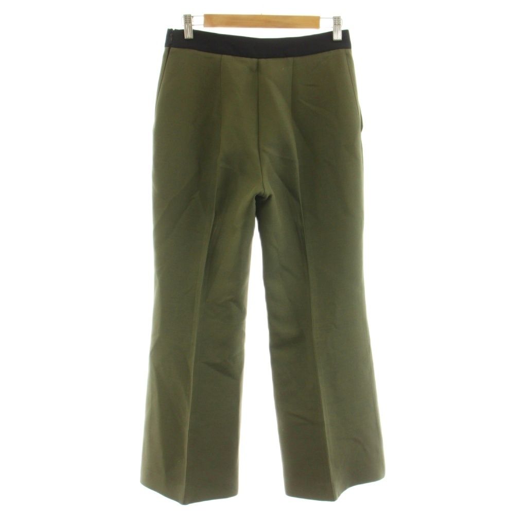 Fendi Wide Pants Pleated Wool Silk Blend 40 Khaki — view 2