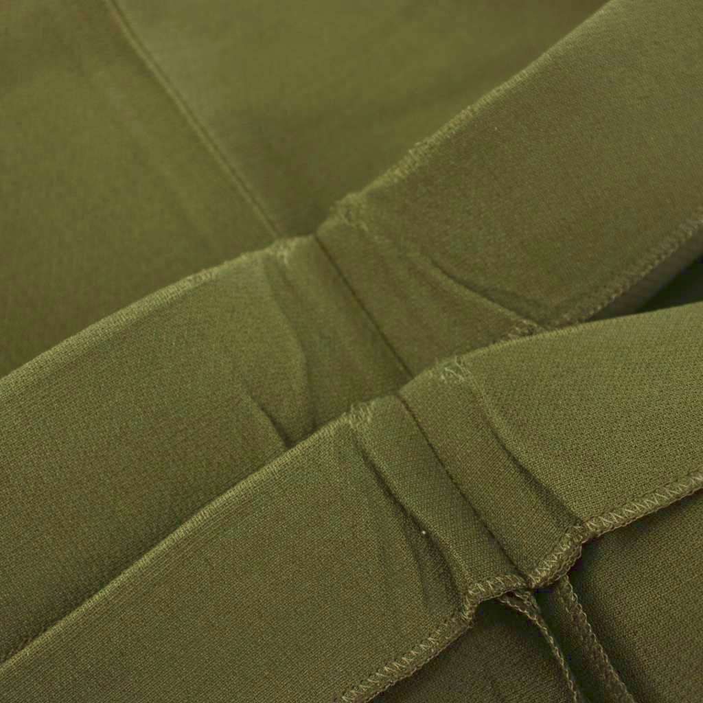 Fendi Wide Pants Pleated Wool Silk Blend 40 Khaki — view 8