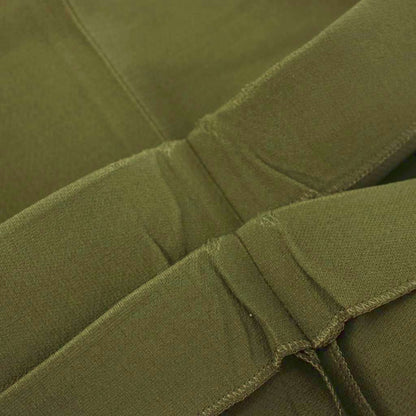 Fendi Wide Pants Pleated Wool Silk Blend 40 Khaki — view 8