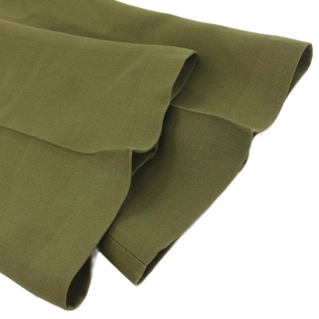 Fendi Wide Pants Pleated Wool Silk Blend 40 Khaki — view 5