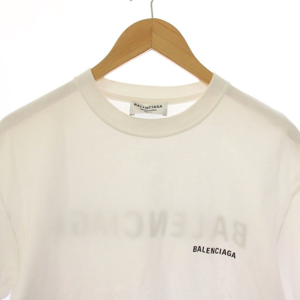 Balenciaga Logo T-Shirt Short Sleeve XS White — view 4