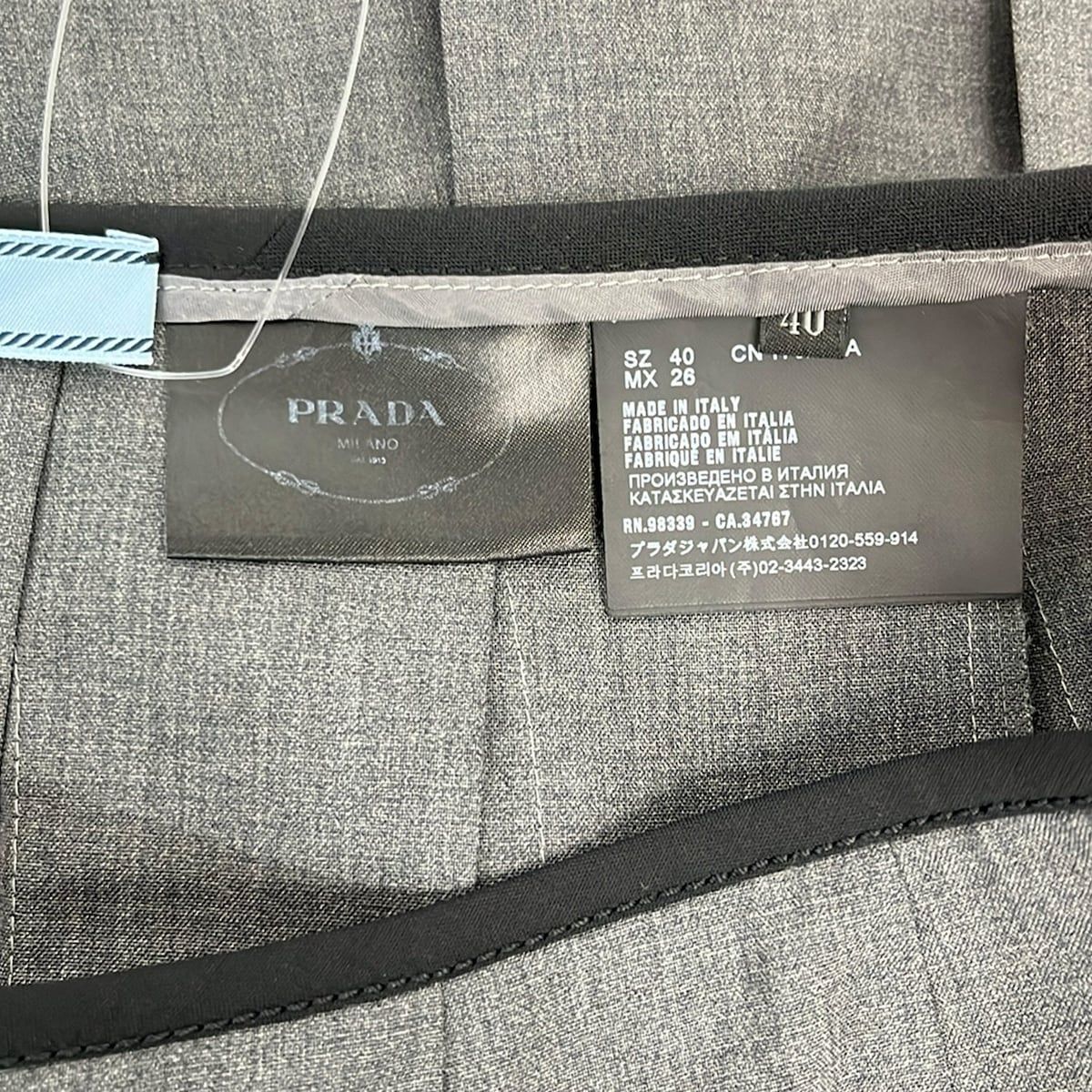 Prada Long Skirt 40 M Gray Black Pleats — view 4