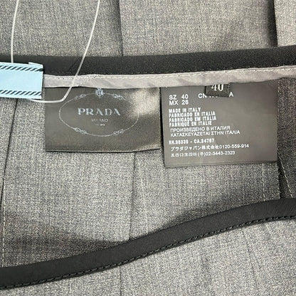 Prada Long Skirt 40 M Gray Black Pleats — view 4