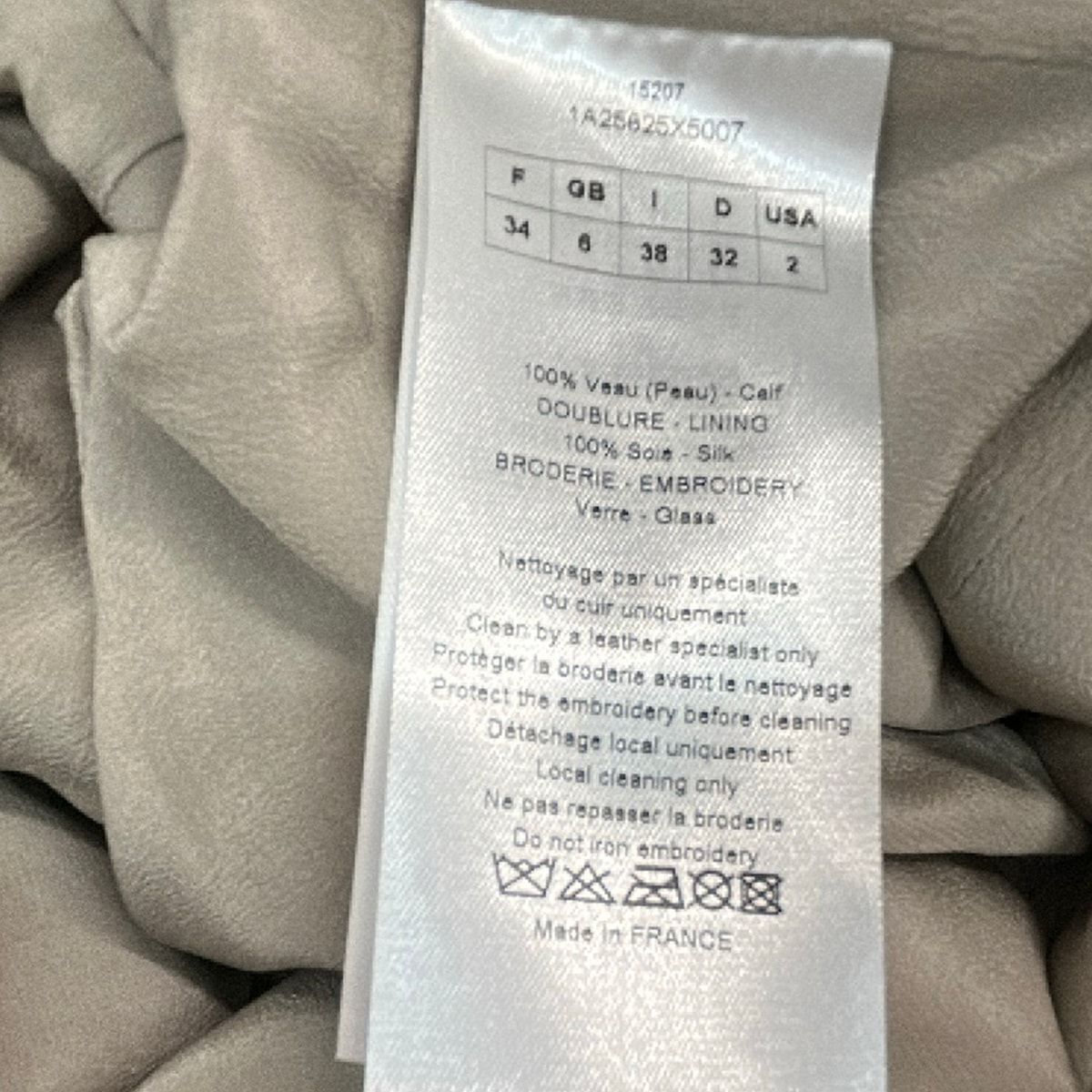 Dior Coat I 38 Light Brown Pink Multi Long Sleeve Leather Bijou Spring Autumn — view 5