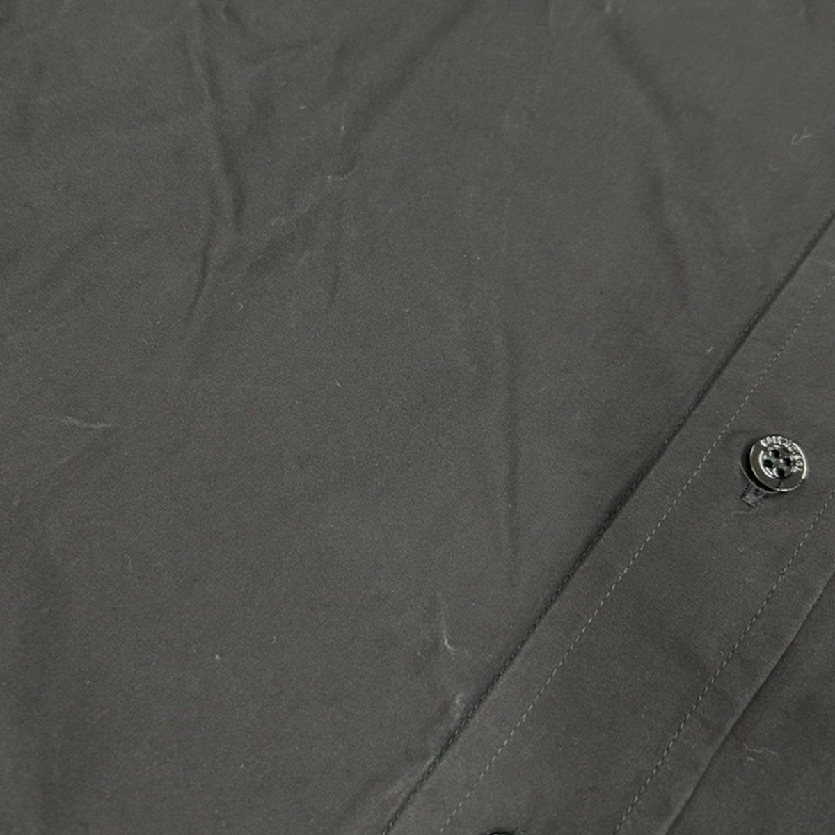 Balenciaga Logo Embroidered Oversize Button Down Jacket Shirt Black 32 — view 8