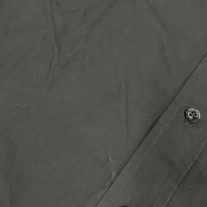 Balenciaga Logo Embroidered Oversize Button Down Jacket Shirt Black 32 — view 8