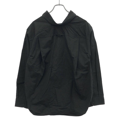 Balenciaga Logo Embroidered Oversize Button Down Jacket Shirt Black 32 — view 2